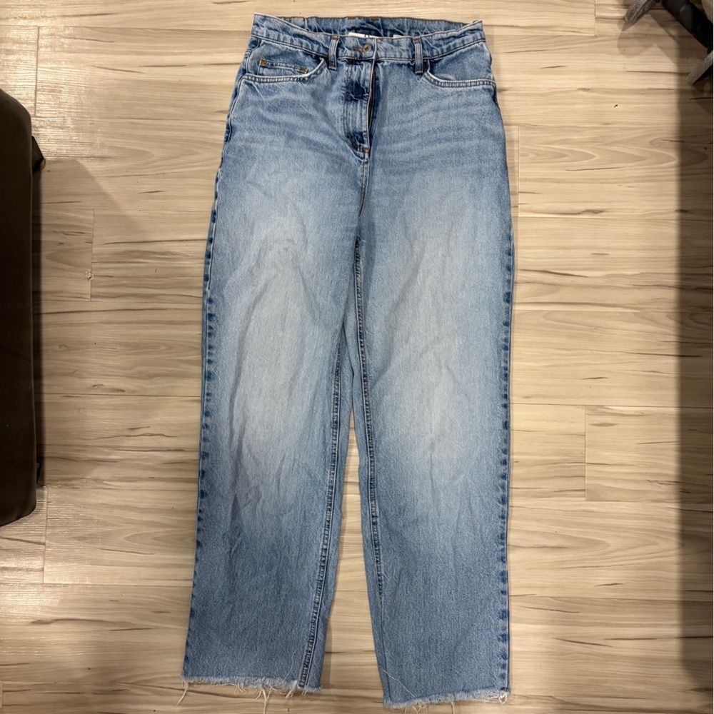 High-Rise Straight Leg Women's Jeans in Light Blue